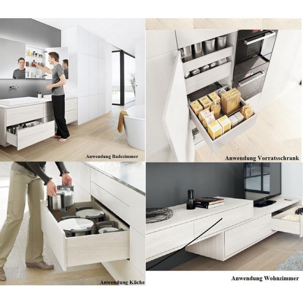 MOVENTO mit BLUMOTION S, Vollauszug für Holzschubkasten, 40 kg, NL=300mm, ohne Kupplungen, für Blumotion, 760H3000S